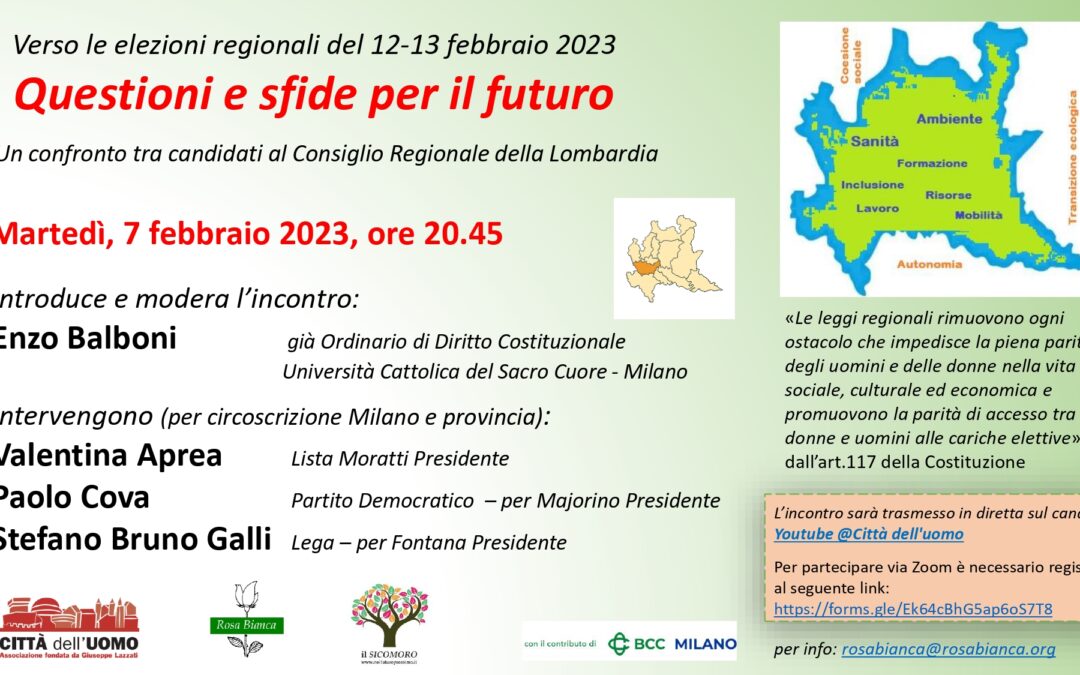 Questioni e sfide per il futuro: un confronto tra candidati al Consiglio regionale della Lombardia